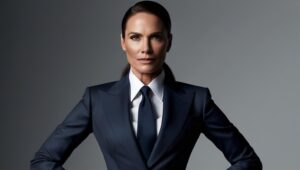 A businesswoman who looks strong and confident, ready to take on whatever might come her way.