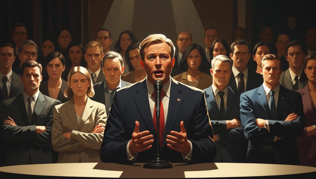 public speaker being judged