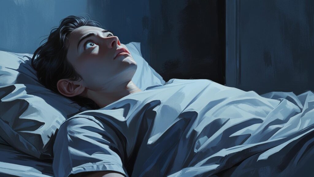 sleepless night from stress and anxiety