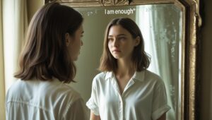 woman saying I am enough