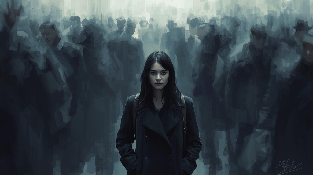 woman with low confidence worried about what other people think