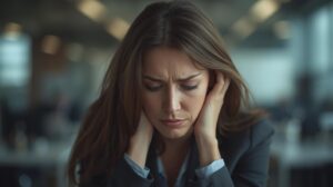 burnt out, overwhelmed, anxious proffessional