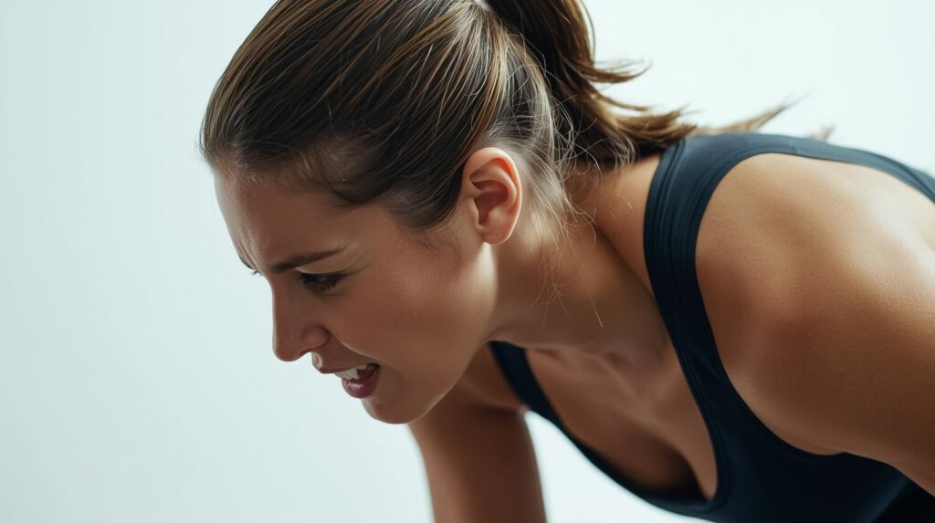 person with shortness of breath from panic